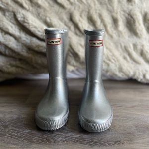 Hunter Kids Original First Classic Rain Boot Glitter - Silver